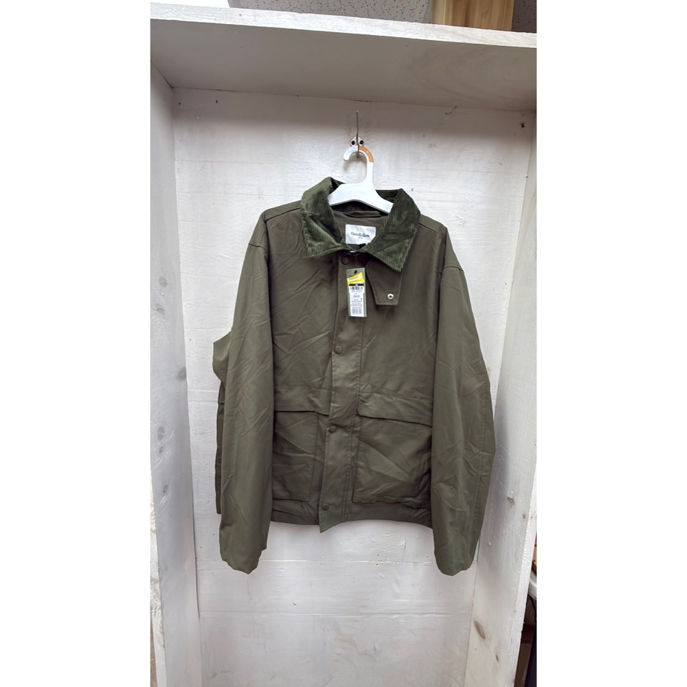 #73 Goodfellow & Co Mens Field Jacket Olive Green Corduroy Collar Size M